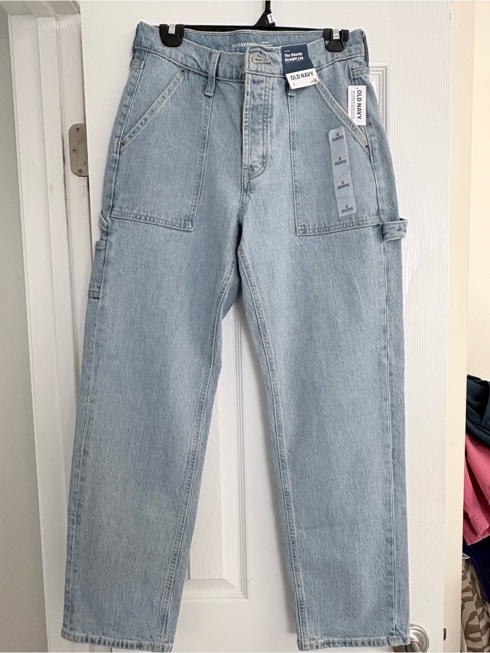 NWT Mid-Rise Utility Slouchy Straight Jeans